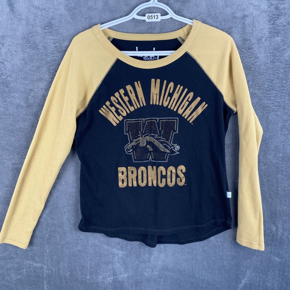Touch stadium L women’s Shirt WMU Broncos long sleeve thermal bling